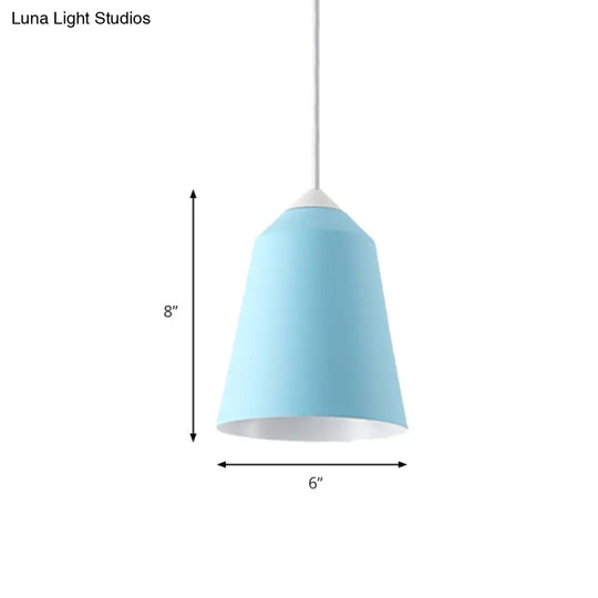 Minimalist Metal Bell Pendant Lighting - 1 Light White/Blue/Gold Ceiling