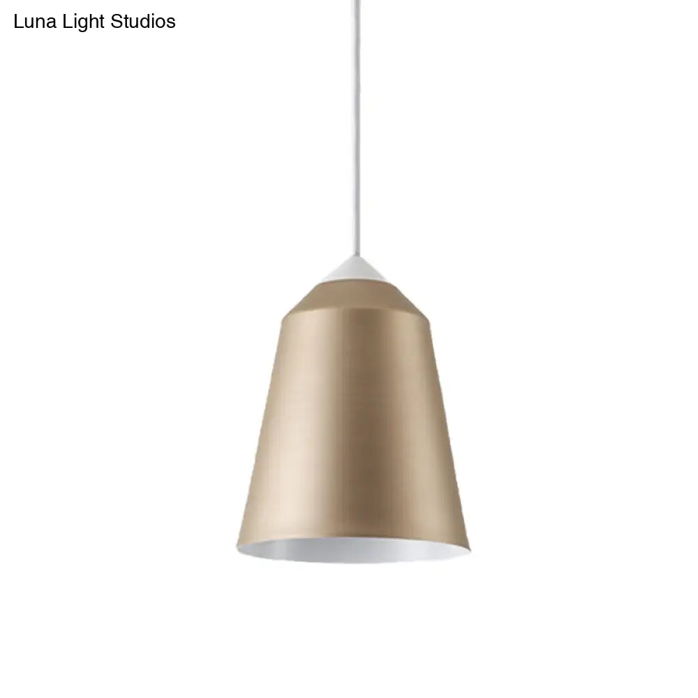 Minimalist Bell Pendant Light - White/Blue/Gold 1-Light Hanging Ceiling Fixture