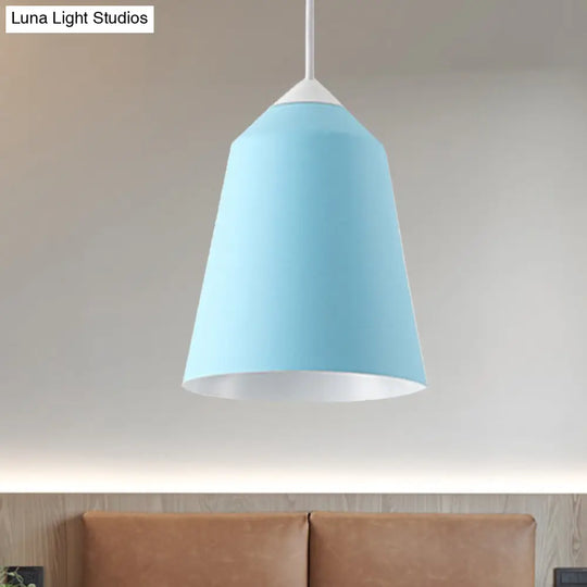 Minimalist Metal Bell Pendant Lighting - 1 Light White/Blue/Gold Ceiling