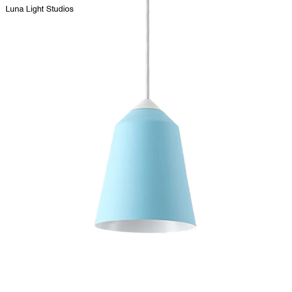 Minimalist Metal Bell Pendant Lighting - 1 Light White/Blue/Gold Ceiling