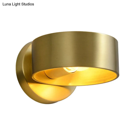 Minimalist Metal Circle Wall Lamp - Brass Sconce Lighting For Bedroom