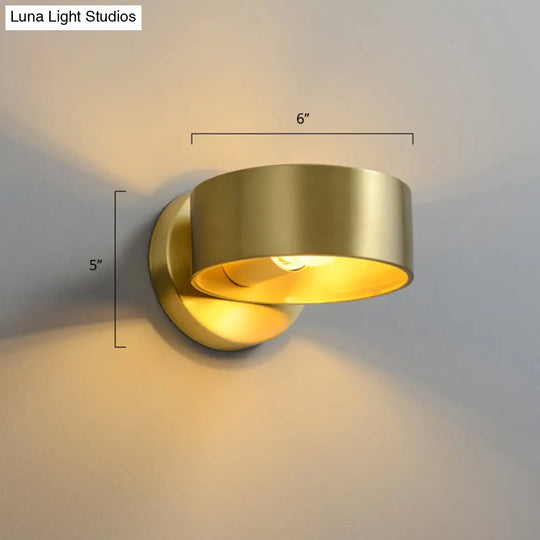 Minimalist Metal Circle Wall Lamp - Brass Sconce Lighting For Bedroom