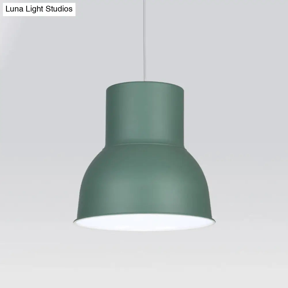 Minimalist Metal Dome Suspension Pendant Blue/Green 10/14/15 Wide 1-Light Hanging Fixture