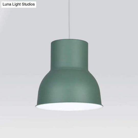 Minimalist Metal Dome Suspension Pendant Blue/Green 10/14/15 Wide 1-Light Hanging Fixture