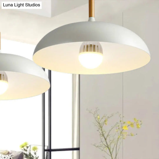 Minimalist Metal Down Lighting Pendant For Bedroom - Circle Fixture