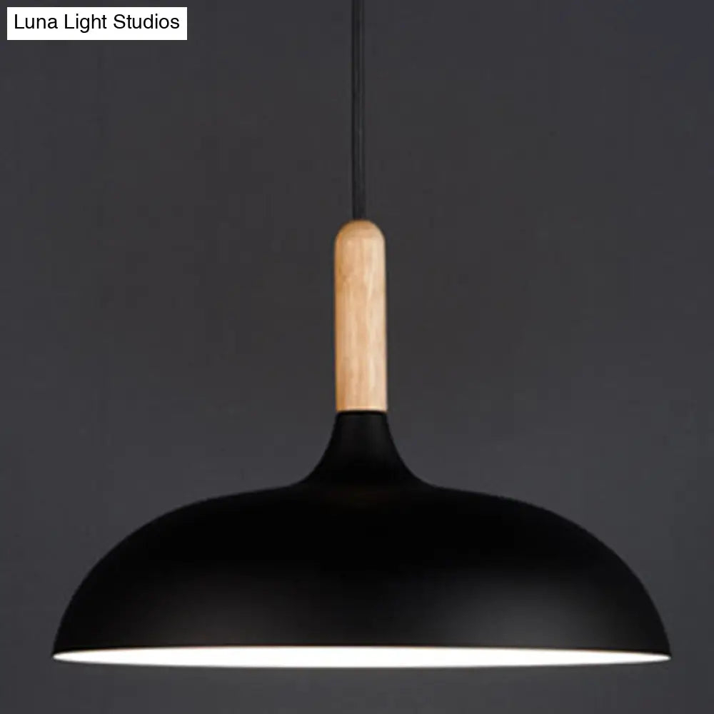 Minimalist Metal Down Lighting Pendant For Bedroom - Circle Fixture