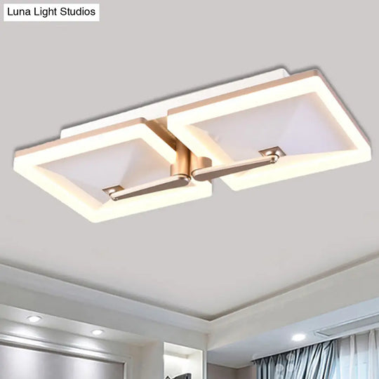 Minimalist Metal Led Ceiling Light Fixture With Splicing Square Design - 2/4/6 Heads Third Gear