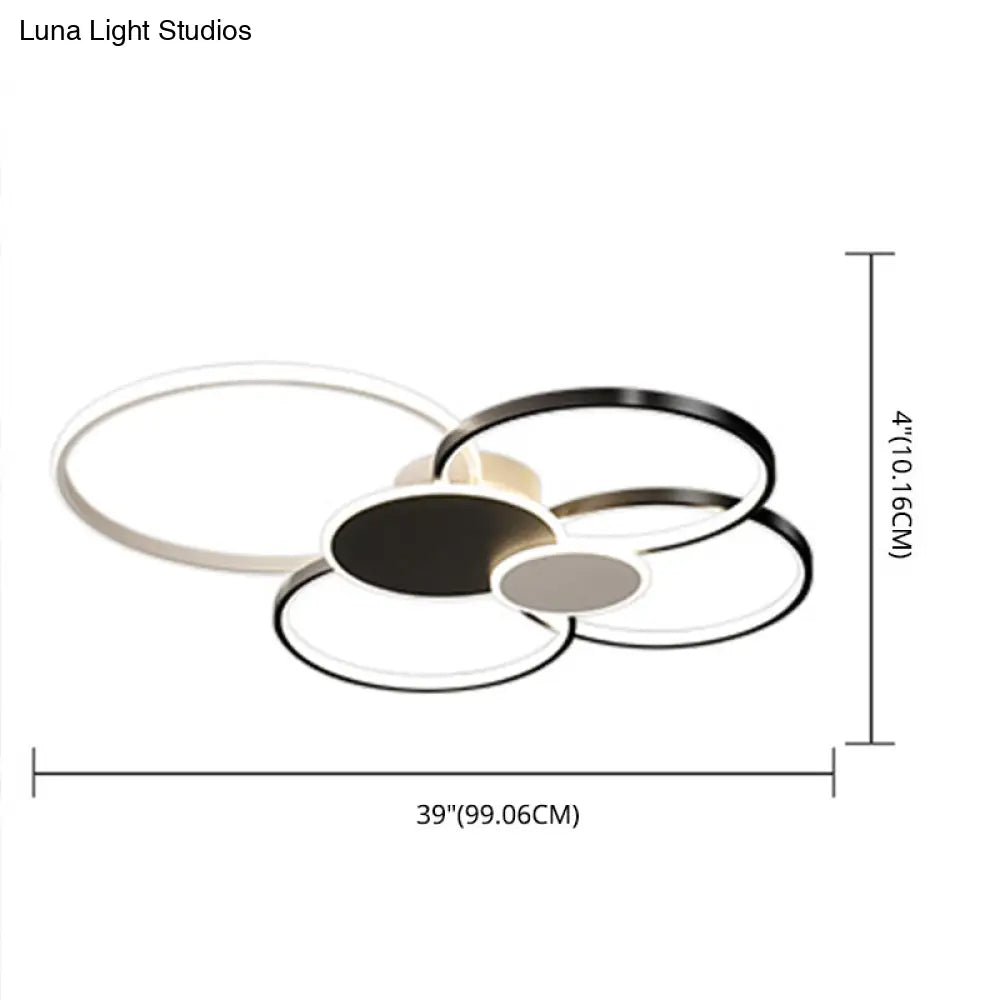 Minimalist Metal Led Ceiling Light For Living Room - Flush Mount Circlet Fixture