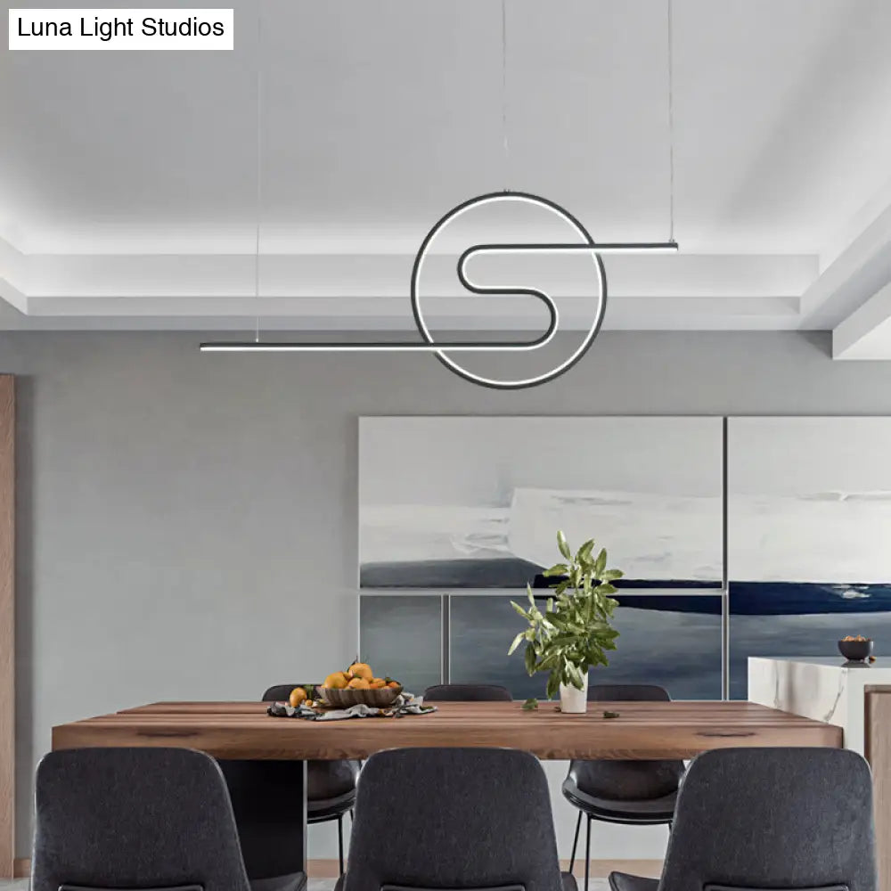 Minimalist Metal Led Hanging Light For Dining Room And Kitchen Island