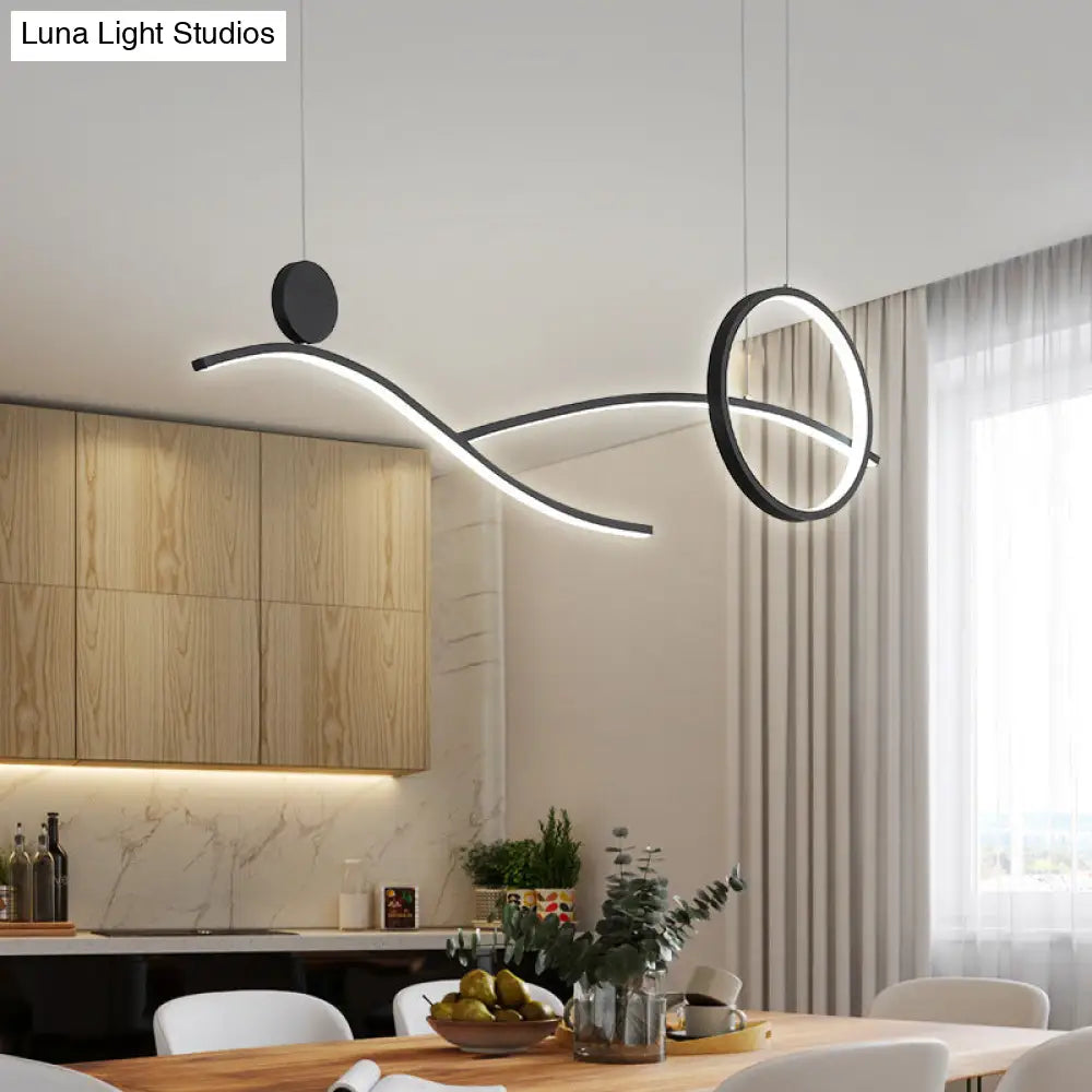 Minimalist Metal Led Hanging Light For Dining Room And Kitchen Island