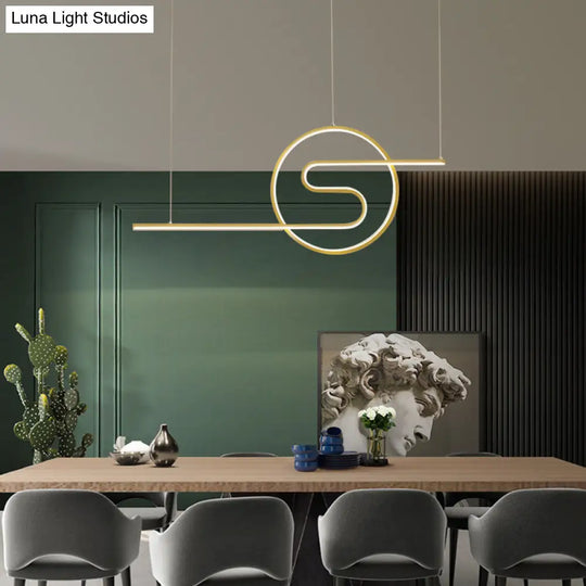 Minimalist Metal Led Hanging Light For Dining Room And Kitchen Island