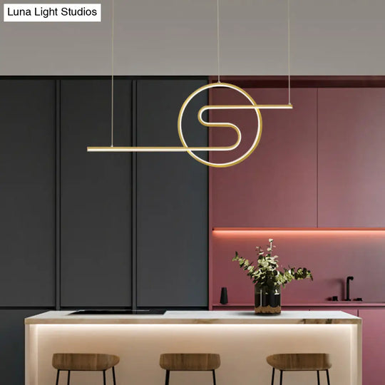 Minimalist Metal Led Hanging Light For Dining Room And Kitchen Island