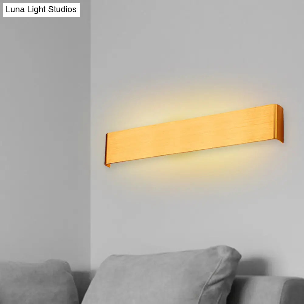 Minimalist Metal Led Rectangle Wall Light In Black/Silver Warm/White Lighting - 6/10 Dia. Living