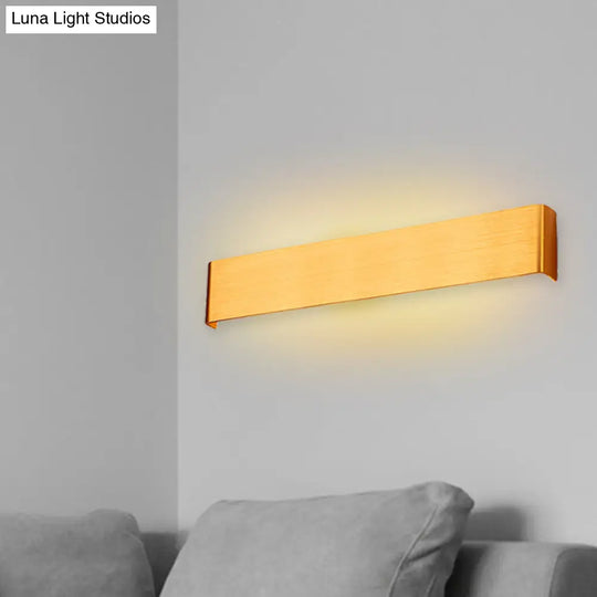 Minimalist Metal Led Rectangle Wall Light In Black/Silver Warm/White Lighting - 6/10 Dia. Living