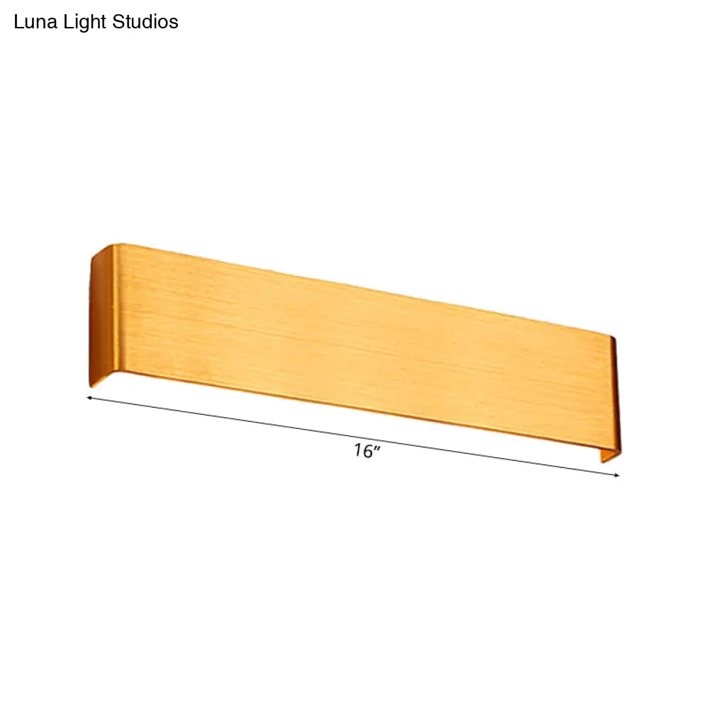 Minimalist Metal Led Rectangle Wall Light In Black/Silver Warm/White Lighting - 6/10 Dia. Living