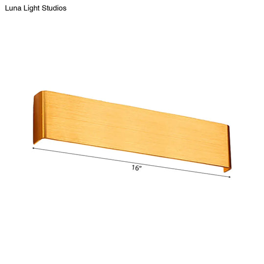 Minimalist Metal Led Rectangle Wall Light In Black/Silver Warm/White Lighting - 6/10 Dia. Living