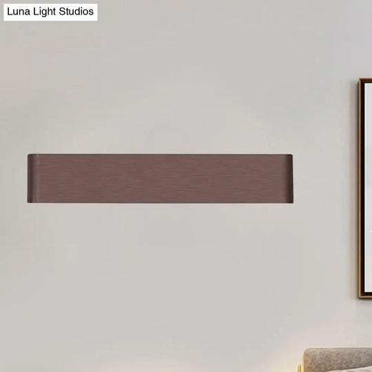 Minimalist Metal Led Rectangle Wall Light In Black/Silver Warm/White Lighting - 6/10 Dia. Living