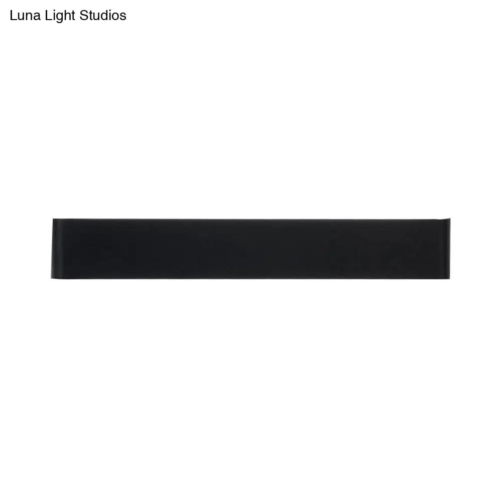 Minimalist Metal Led Rectangle Wall Light In Black/Silver Warm/White Lighting - 6/10 Dia. Living