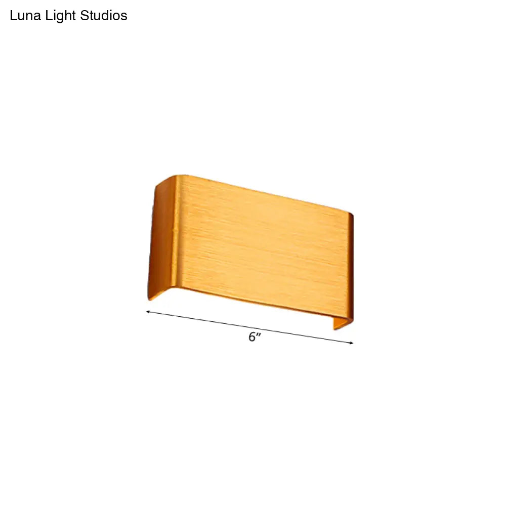 Minimalist Metal Led Rectangle Wall Light In Black/Silver Warm/White Lighting - 6/10 Dia. Living