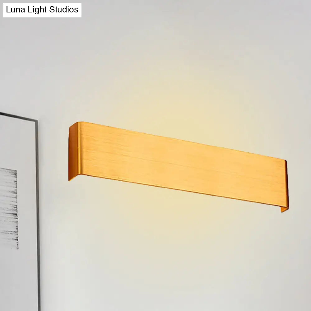 Minimalist Metal Led Rectangle Wall Light In Black/Silver Warm/White Lighting - 6/10 Dia. Living