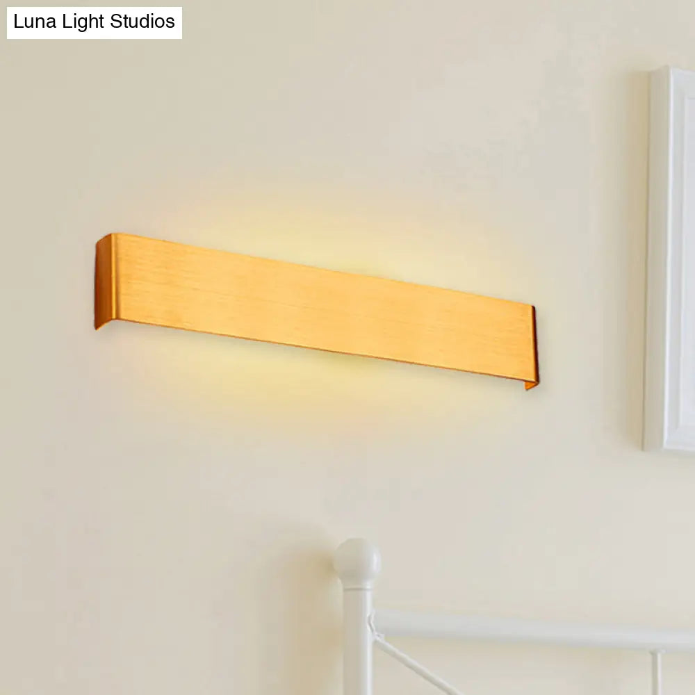 Minimalist Metal Led Rectangle Wall Light In Black/Silver Warm/White Lighting - 6/10 Dia. Living