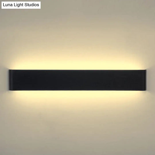 Minimalist Metal Led Rectangle Wall Light In Black/Silver Warm/White Lighting - 6/10 Dia. Living