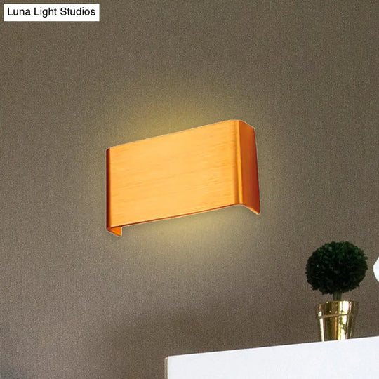 Minimalist Metal Led Rectangle Wall Light In Black/Silver Warm/White Lighting - 6/10 Dia. Living