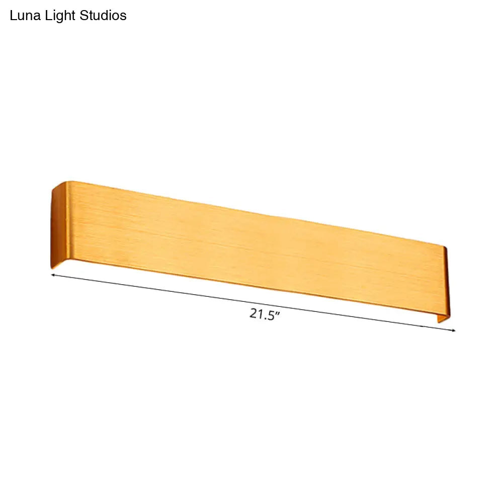 Minimalist Metal Led Rectangle Wall Light In Black/Silver Warm/White Lighting - 6/10 Dia. Living