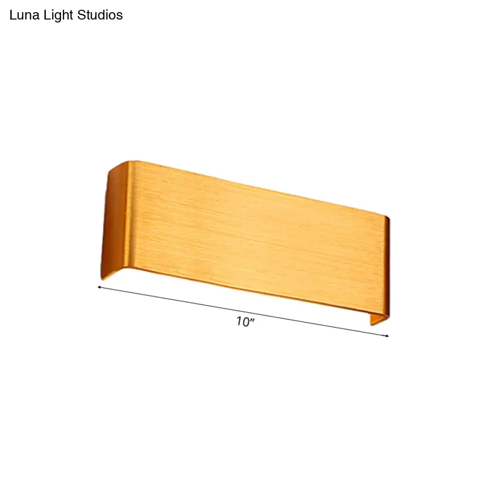 Minimalist Metal Led Rectangle Wall Light In Black/Silver Warm/White Lighting - 6/10 Dia. Living