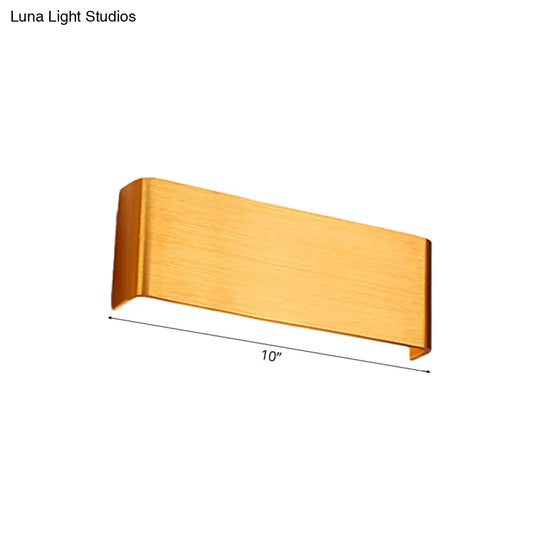 Minimalist Metal Led Rectangle Wall Light In Black/Silver Warm/White Lighting - 6/10 Dia. Living