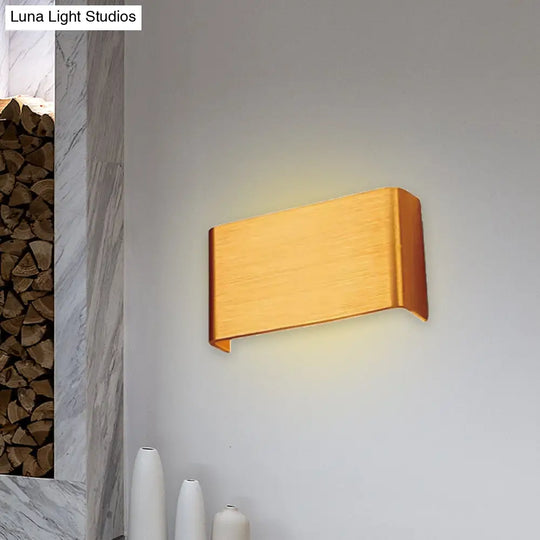 Minimalist Metal Led Rectangle Wall Light In Black/Silver Warm/White Lighting - 6/10 Dia. Living