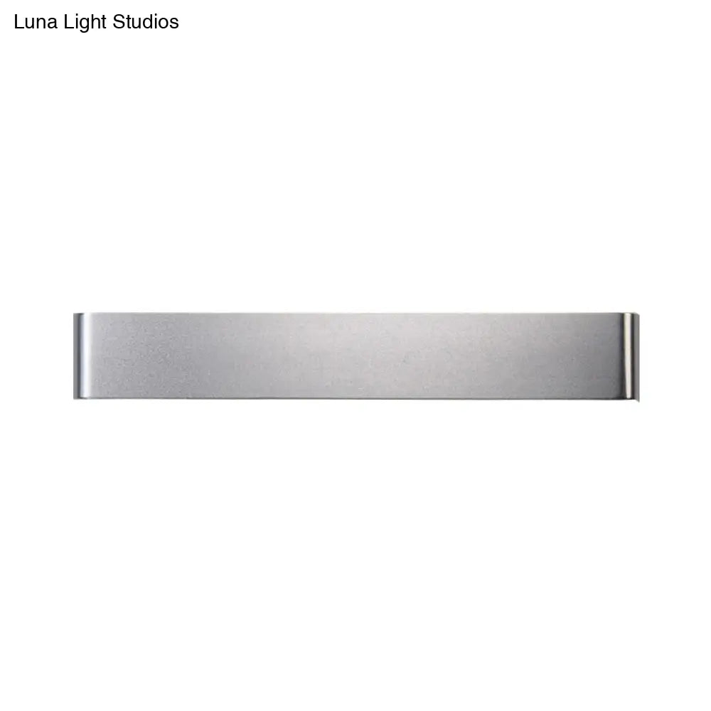 Minimalist Metal Led Rectangle Wall Light In Black/Silver Warm/White Lighting - 6/10 Dia. Living