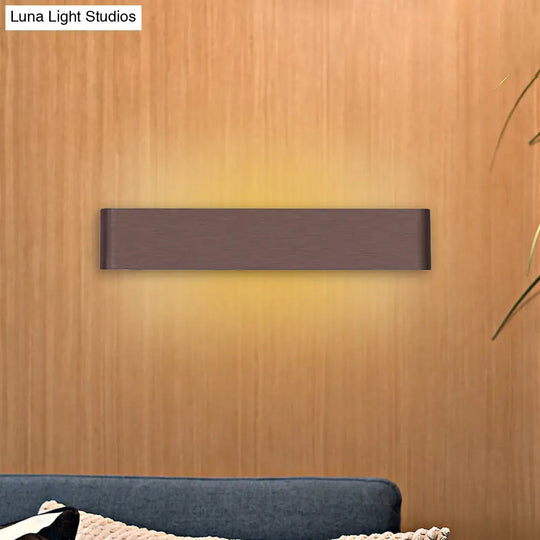 Minimalist Metal Led Rectangle Wall Light In Black/Silver Warm/White Lighting - 6/10 Dia. Living