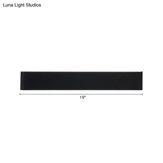 Minimalist Metal Led Rectangle Wall Light In Black/Silver Warm/White Lighting - 6/10 Dia. Living