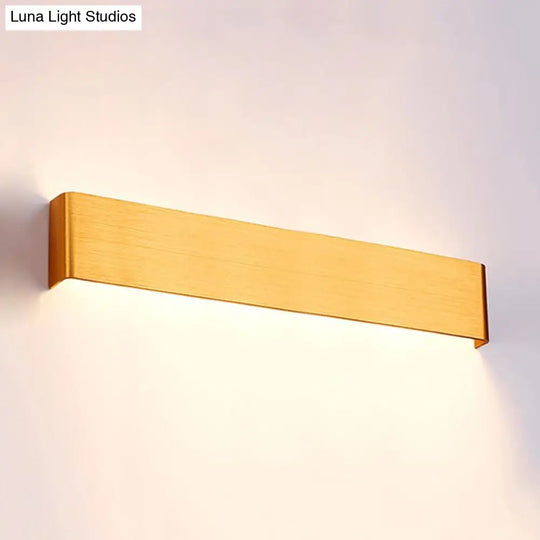 Minimalist Metal Led Rectangle Wall Light In Black/Silver Warm/White Lighting - 6/10 Dia. Living