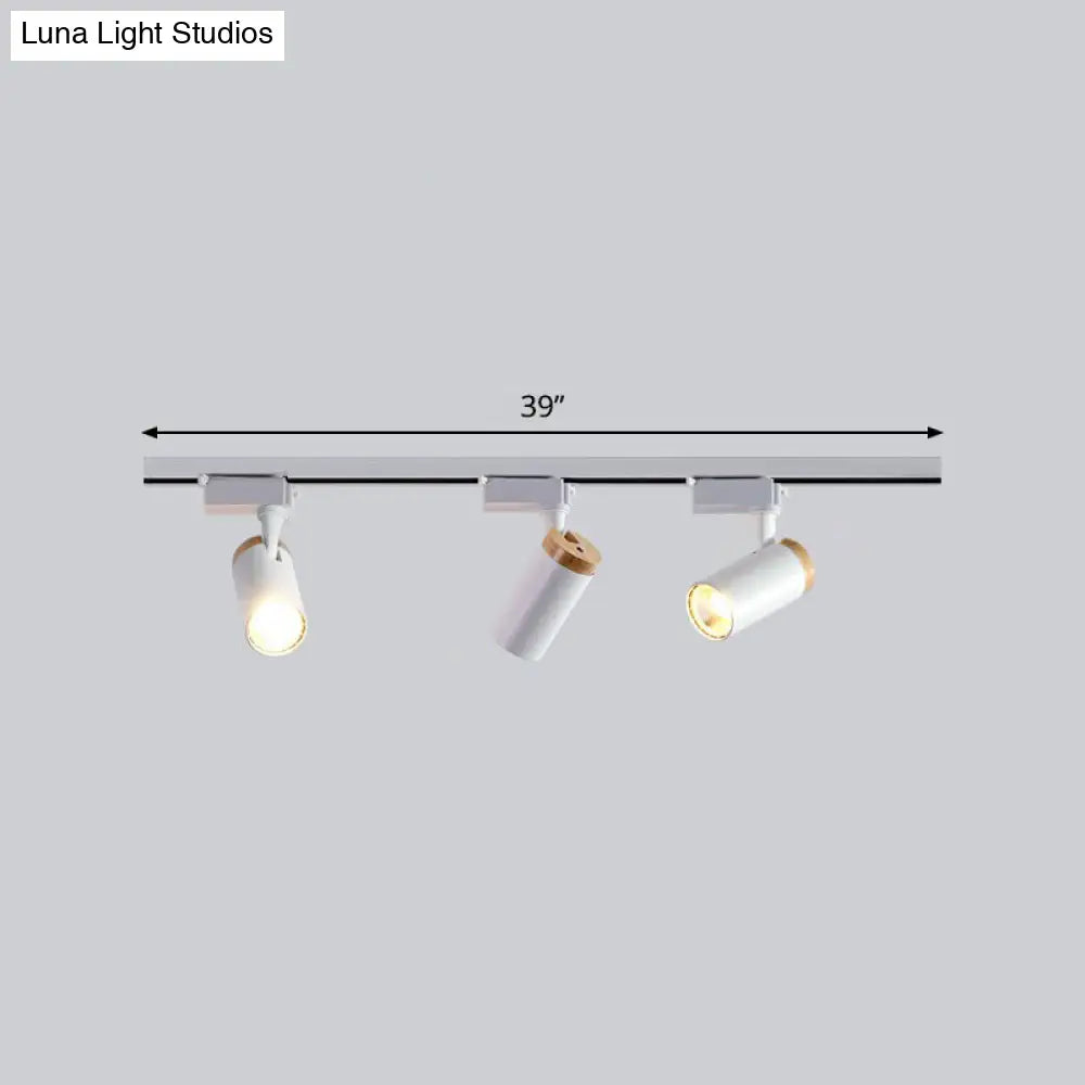 Minimalist Metal Led Track Lamp - Tube Shape For Bedroom Ceiling Lighting 3 / White