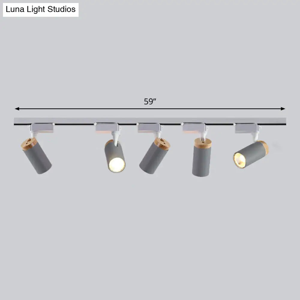 Minimalist Metal Led Track Lamp - Tube Shape For Bedroom Ceiling Lighting 5 / Grey