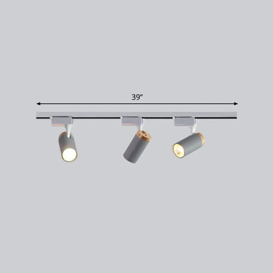 Minimalist Metal Led Track Lamp - Tube Shape For Bedroom Ceiling Lighting 3 / Grey