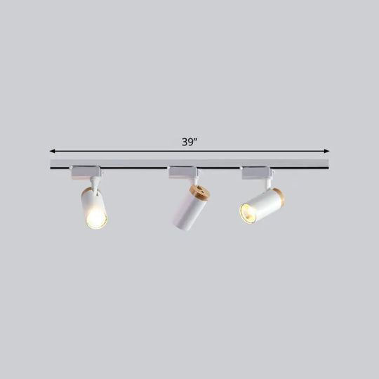 Minimalist Metal Led Track Lamp - Tube Shape For Bedroom Ceiling Lighting 3 / White