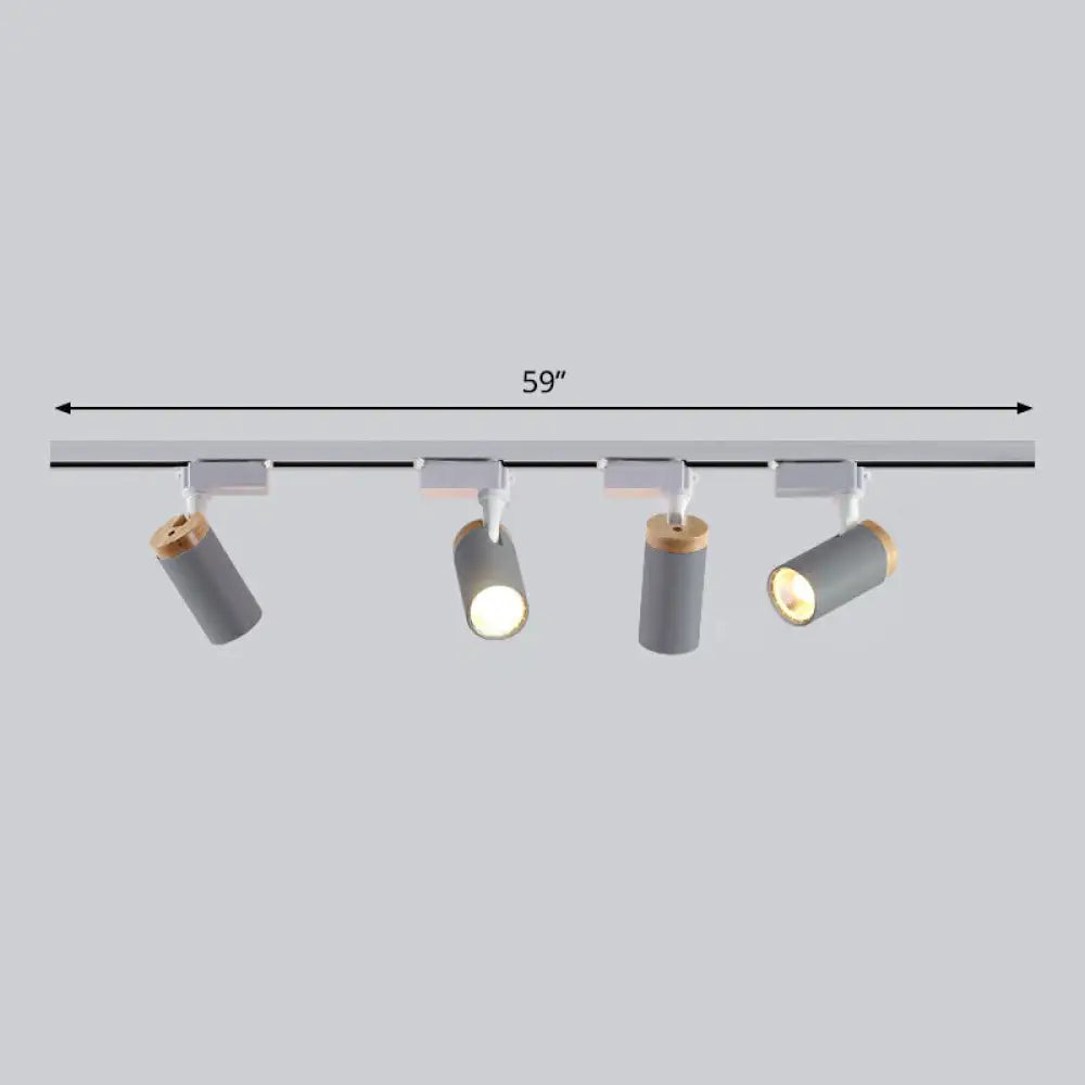 Minimalist Metal Led Track Lamp - Tube Shape For Bedroom Ceiling Lighting 4 / Grey