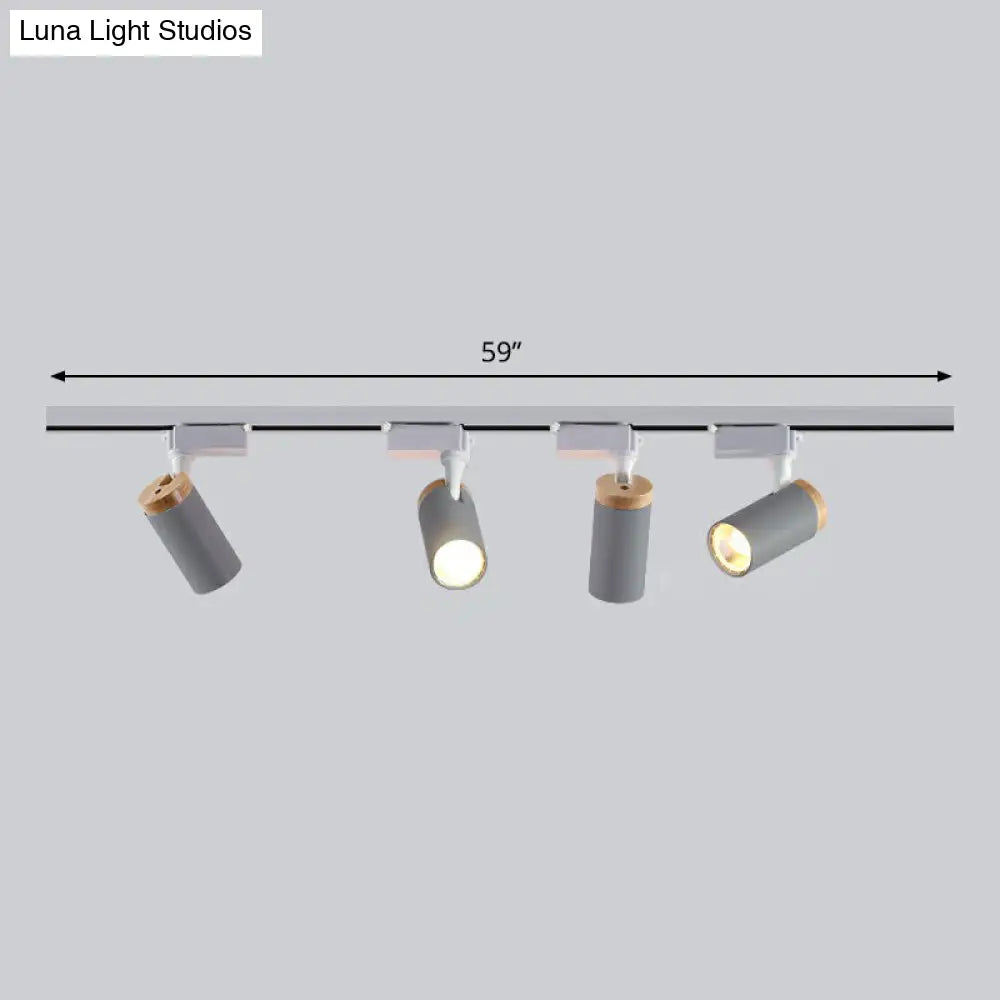 Minimalist Metal Led Track Lamp - Tube Shape For Bedroom Ceiling Lighting 4 / Grey