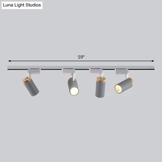 Minimalist Metal Led Track Lamp - Tube Shape For Bedroom Ceiling Lighting 4 / Grey