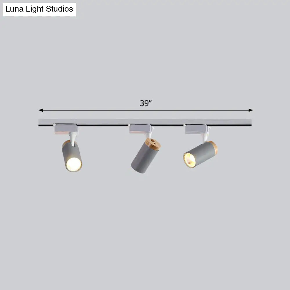 Minimalist Metal Led Track Lamp - Tube Shape For Bedroom Ceiling Lighting 3 / Grey
