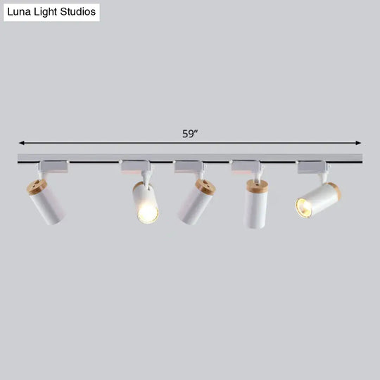 Minimalist Metal Led Track Lamp - Tube Shape For Bedroom Ceiling Lighting 5 / White