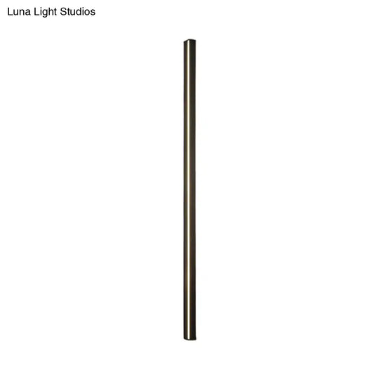 Minimalist Metal Led Wall Sconce Light For Bedroom - Rectangular Design In Black