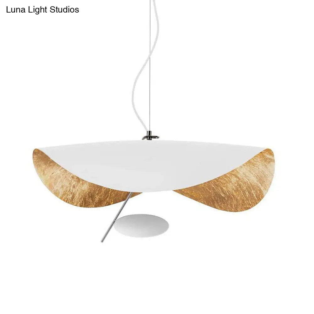 Lotus Leaf Shade Led Pendant Ceiling Light - Modern Metal Suspension Lighting For Living Room