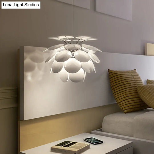 Minimalist Metal Pinecone Hanging Ceiling Light - 19.5/23.5 Wide White Suspension Pendant / 19.5