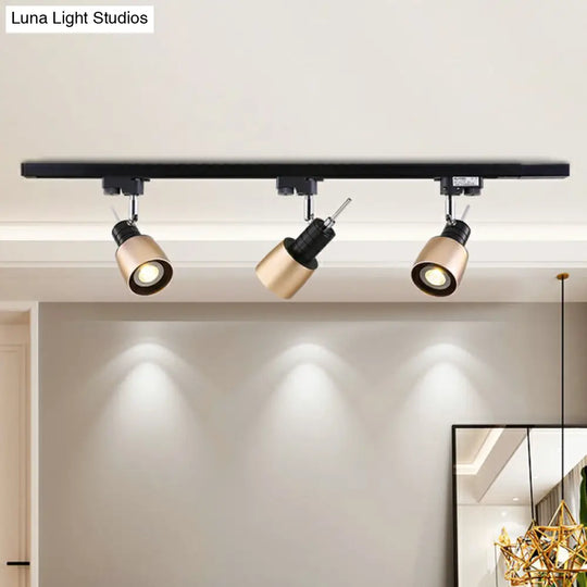 Minimalist Metal Semi Flush Mount Track Lighting Fixture For Living Room - Grenade Spotlight