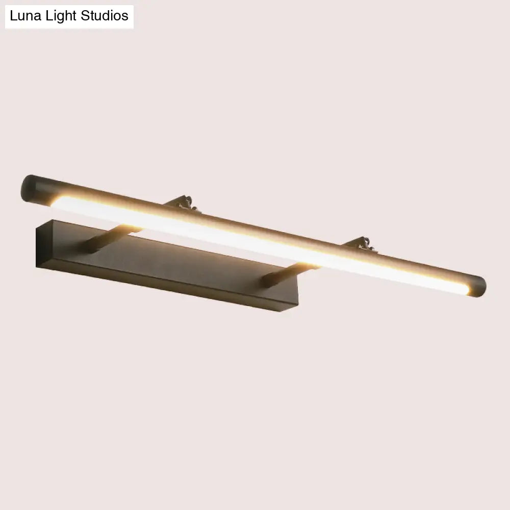 Minimalist Metal Vanity Light 16.5/24.5 Wall Mounted Led Sconce In Warm/White For Restroom