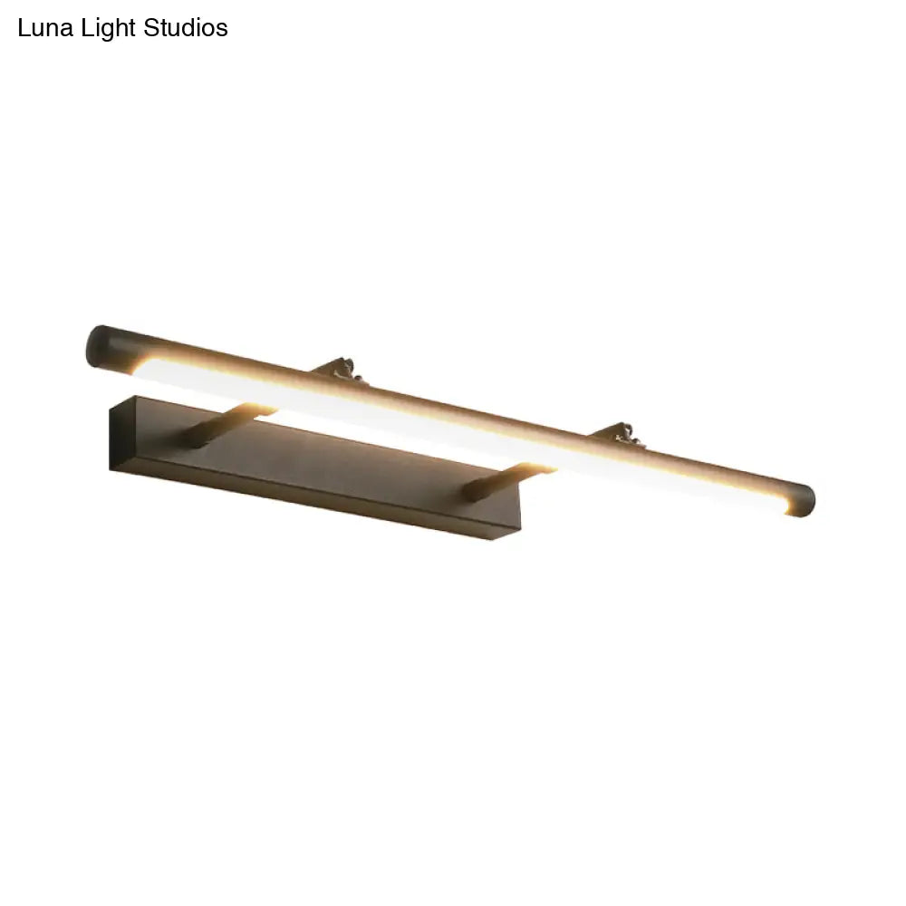 Minimalist Metal Vanity Light 16.5/24.5 Wall Mounted Led Sconce In Warm/White For Restroom